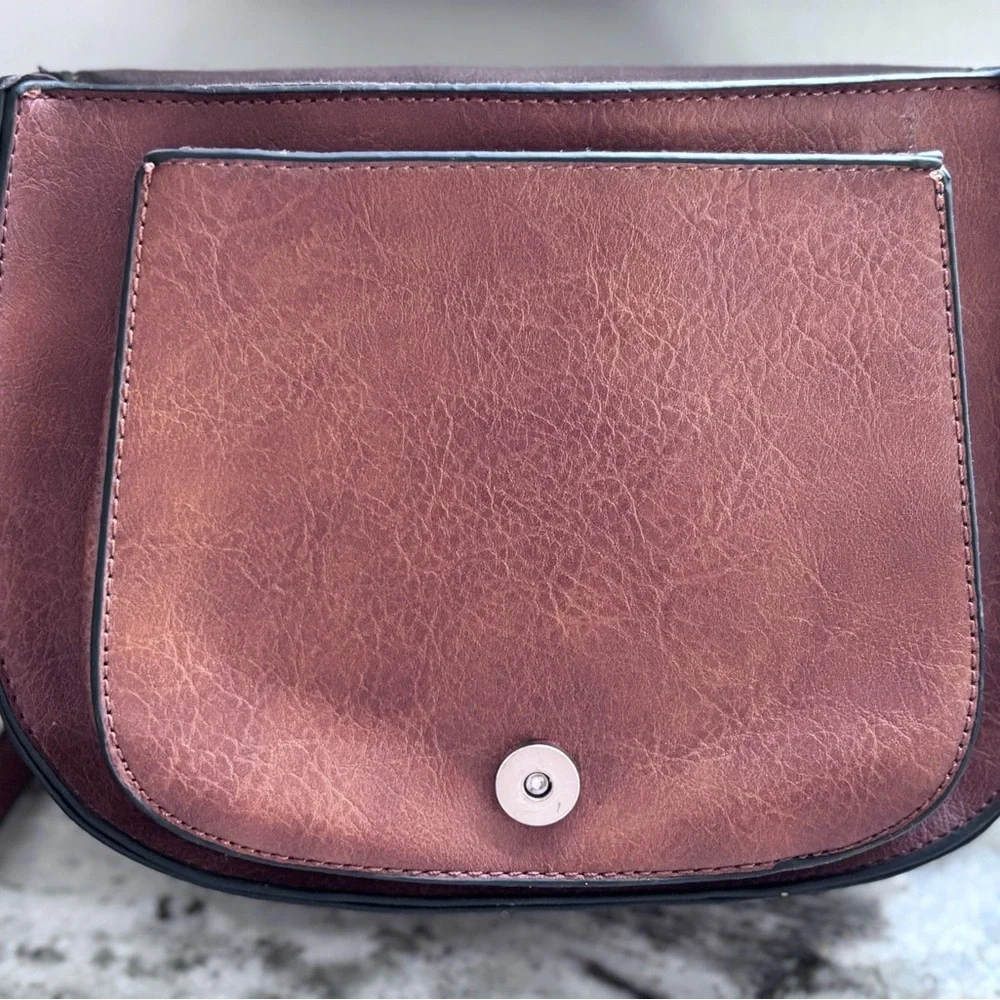 Vegan Leather-Style Saddle Crossbody Bag in Brown - Picture 5 of 10
